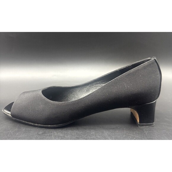 Van Eli Women’s BLACK Slip On Pumps Open Toe Casual Heeled Comfort Sz 8.5 - Picture 12 of 16